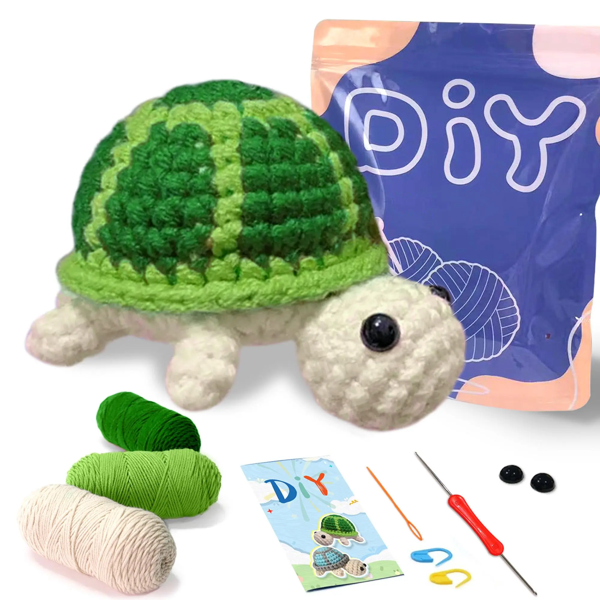 Turtle Crochet Kit For Beginners, Beginner Friendly Knitting, Crochet Starter Kit, Crochet Animals Kits With Hooks, DIY Knitting Supplies For Home Decor, Crochet Set, Cute Crochet, Crocheting Supplies
