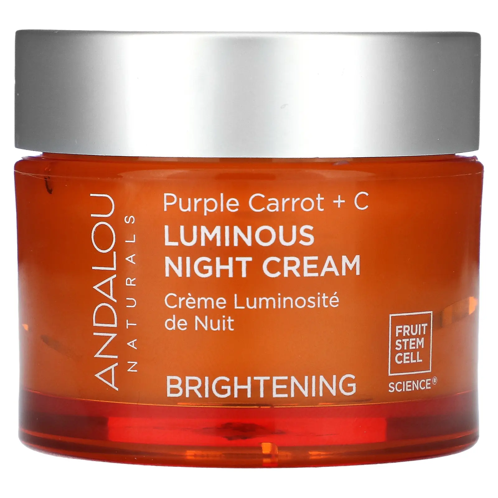Andalou Naturals Luminous Night Cream, Purple Carrot + C, Brightening, 1.7 fl oz (50 ml)