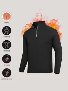TELALEO Men's 1/4 Zip Fleece Pullover Thermal High Neck Sweatshirt, Warm Soft Lined Winter Top for Outdoor, Casual Sport Thermal Jacket outdoorfun