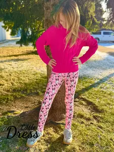 Pink Frenchie Valentines Leggings