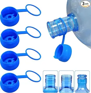3 & 5 Gallon Water Jug Cap Reusable, Food Grade Silicone Replacement Gallon Caps for 55mm Standard/Screw/Crown Tops Water Bottle and Water Dispensers, Non-Spill Lids for Anti-Splash, Leak Free (3PCS)