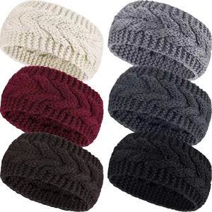 6 Pieces Womens Winter Headbands Cable Knitted Headbands Knit Earmuffs Chunky...