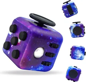 Fidget Cube Stress Toy, 6 Side Sensory Fidget Toy for Anxiety & Focus, Silent Clicking Handheld Fidget Toy for Adults Kids ADD ADHD OCD