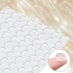 200PCS Self-Adhesive Clear Rubber Dots, Quiet Cabinet Stoppers for Drawers and Cupboards, Sound Dampening Pads, 1/2" Diameter Non-Slip Bumpers, Reusable Noise Reduction Stoppers