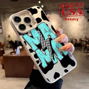 Phone Case for iPhone 15 16 14 Pro Max 13 12 11 XR XS Plus Cow Skin Mama Pattern Anti-Scratch Shockproof Pocket-Friendly durable Cover Cellphone Protective Smartphone Protection Casing