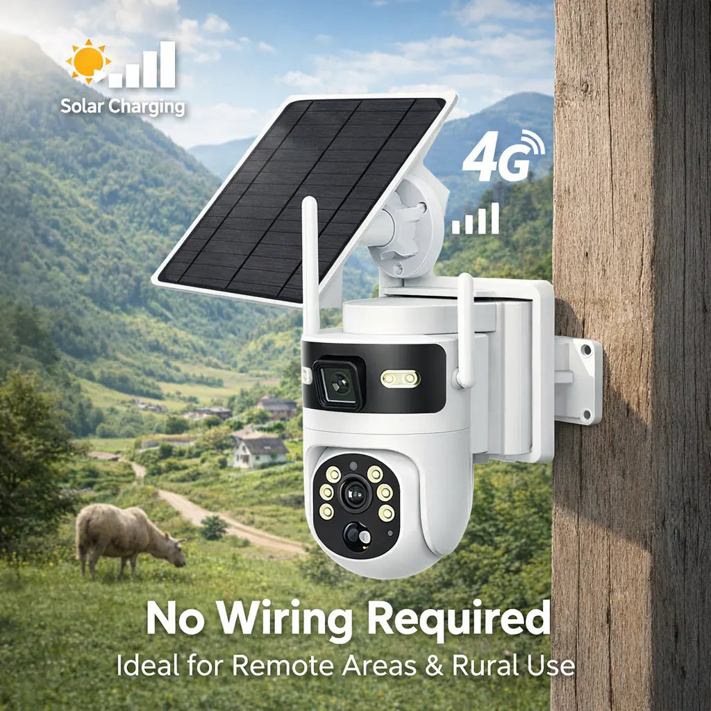 A Camera That Charges Itself And Works Without WiFi Or Power 4G Solar Security With 8MP HD And Two Way Audio For Remote Monitoring night vision color