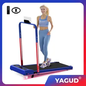 【Stars Stripes】YAGUD Foldable Walking Pad, 265lbs Weight Capacity Spacious Belt Treadmill , Low-Noise Motor, Dual Shock Absorption, Remote Control, Wheels for Easy Moving