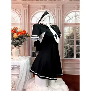 Sexy Nun Uniform Set - Sexy Slim Bodycon Nun Stage Performance Uniform Cosplay Role-Play Uniform Set