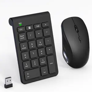 and Number Pad Combo - 22 Key USB Keypad and 3 Adjustable DPI Silent , 2.4GHz Ultra Slim & Portable Numeric Keypad and  Set for Laptop, PC, Desktop, Notebook,  USB Receiver