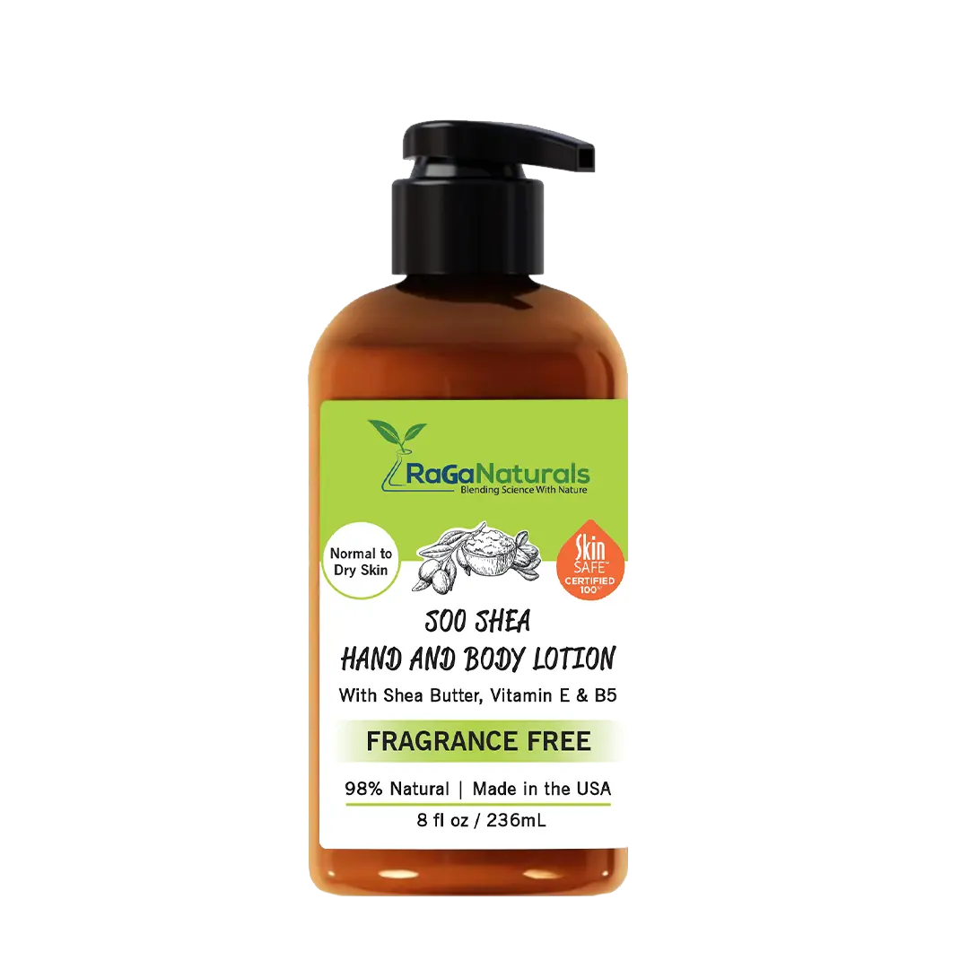 RaGaNaturals Natural Unscented Body Lotion for Dry Skin with Shea Butter and Vitamin E & B5 - Hydrating, Nourishing, Fragrance Free Hand Moisturizer With Organic Essence - For Women, Men, Kids - 8 Oz