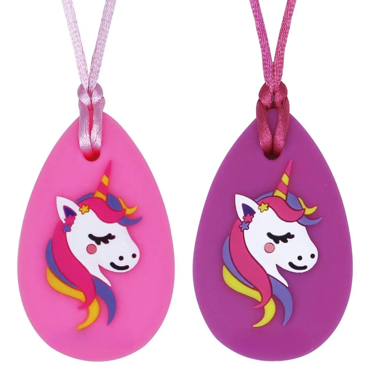 FN51 Chew Necklace for Kids Girls and Adults- Chewing Necklace Teething Necklace Teether Necklace - Designed for Chewing, Autism Sensory Teether (2 Pack)