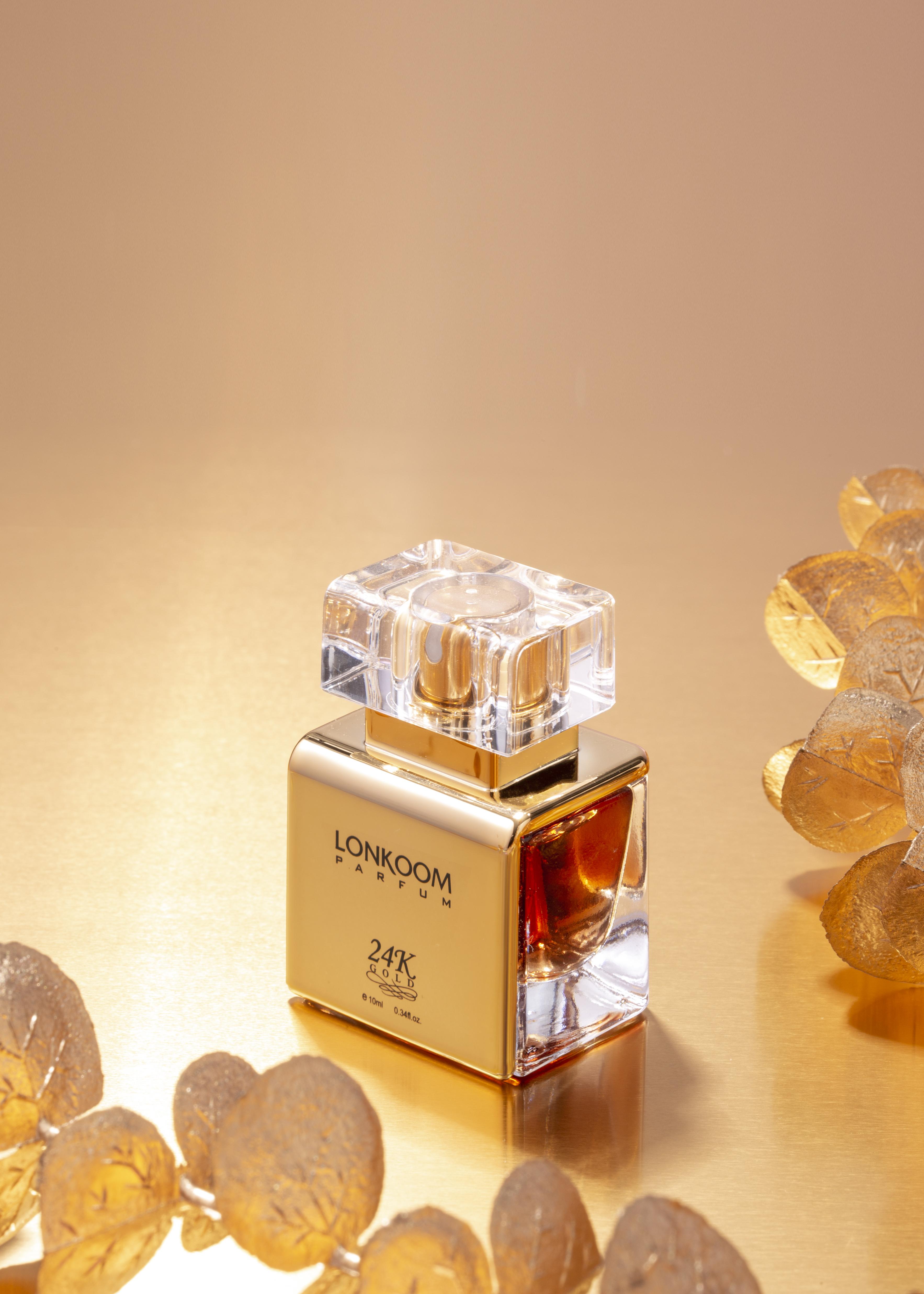 LONKOOM 24k Gold 0.34oz  EDP mini Perfume for Women |Sweet Vanilla & Sweet Fruity Perfume| Long Lasting 6-8 hours  Fragrance