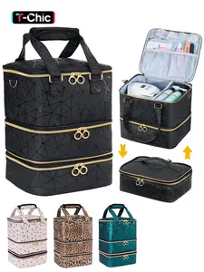 Nail Polish Organizer Bag for 60 Bottles of Nail Polish & Nail Kit, Nail Polish Storage Organizer, Nail Polish Bag, Nail Supplies Organizer Case for Nail Techs, Makeup Organizer Pouch, Travel Cosmetic Bag, Zip