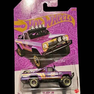Hot Wheels 2025 Pearl & Chrome 57th Anniversary '73 Jeep J10 Purple with Chrome Wheels Collectors Item Iconic Vehicle