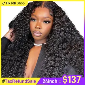 FORGIRL FOREVER 13x4 Kinky Curly Lace Front Wig Pre Plucked Afro Deep Curly Human Hair HD Transparent Lace Frontal Glueless Wig With Natural Hairline
