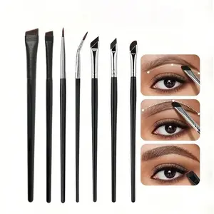 Professional Makeup Brush Set - Travel-Size All-Round Kit with 5 Sickle-Shaped Eyeliner Pens, 45-Degree Angled Detail, Powder, Blush, Foundation, Eyeshadow, Contour Tools for Base Application