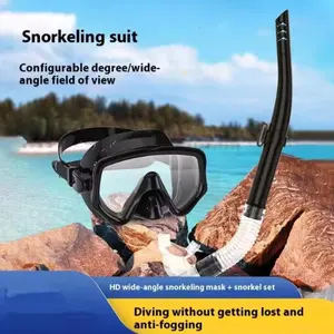 Swimming Goggles Underwater Snorkel Mask, Waterproof Anti-Fog Diving Snorkeling Mask with Breathing Tube Function Diving Gear