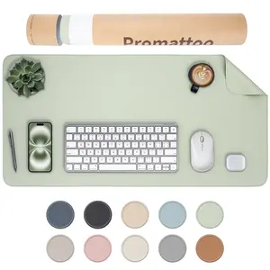 Oversized Non-Slip Desk Pad Protector with Premium Gift Box – Vegan Leather Waterproof Laptop Mat for Keyboard & Mouse, Grips Desk Firmly – Large Office Pad– Creamy White