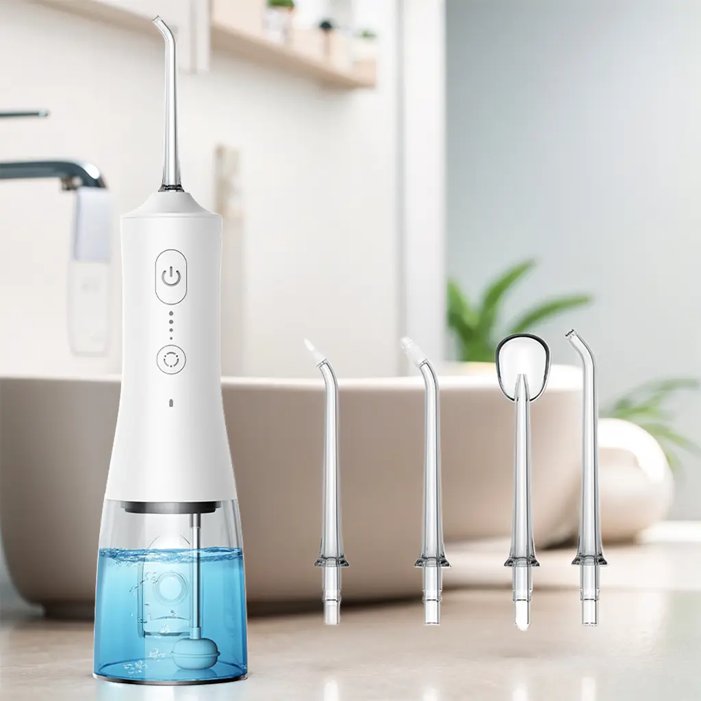 Operan Portable Water Flosser, Rechargeable with 30-Day Battery, 4 Modes & 4 Jet Tips, 300ml Water Tank, IPX7 Waterproof, Travel Bag Included, Batteries, Usb Cable, Large Capacity Water Tank