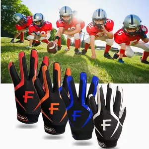 Football Receiver Gloves Youth Receiving Gloves Pro 3.0 Durable Breathable Flexible for Kids Boys Girls in White Red Black Blue S M LX-Large