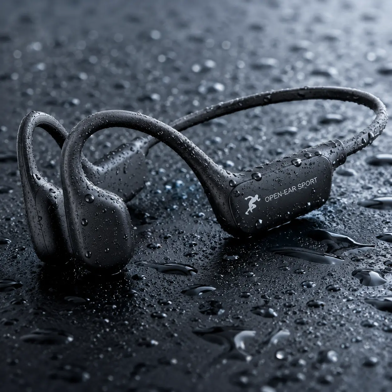 A28 True Titanium Memory Frame Bone Conduction Headphones, Bluetooth 5.4 Wireless Ear-Hook Headset with Active Noise Cancellation, IPX7 Rated for Running, Driving, Compatible with Mobile/PC/Laptop Electronic Water Proof