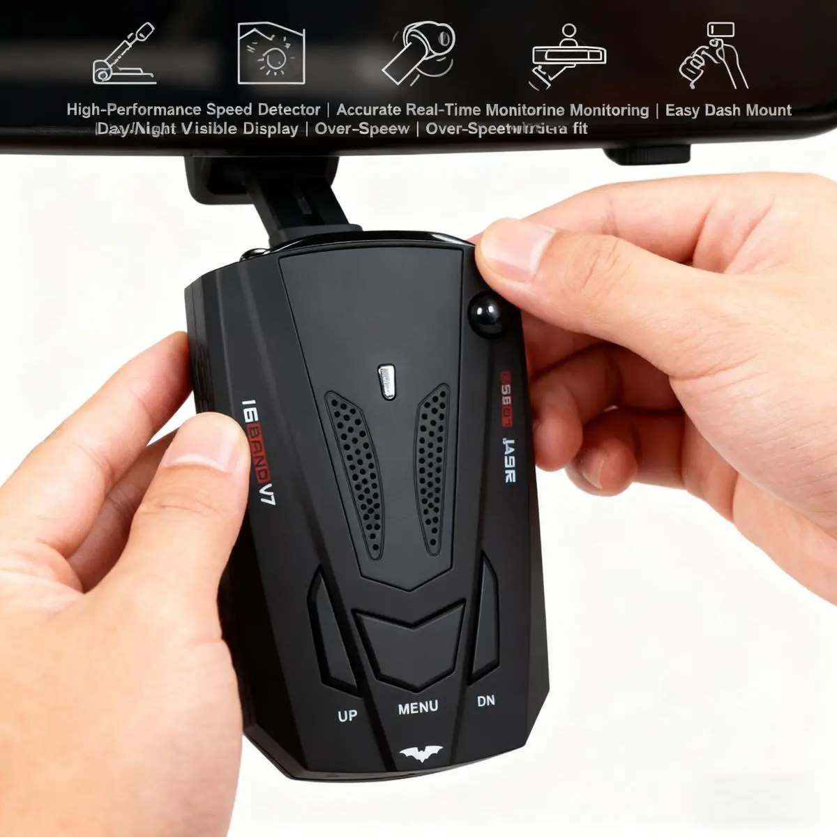 V7 Car Radar Detector 360 Degree Full Band Signal Detection Vehicle Speed Early Warning Device Voice Alert Car Safety Accessory