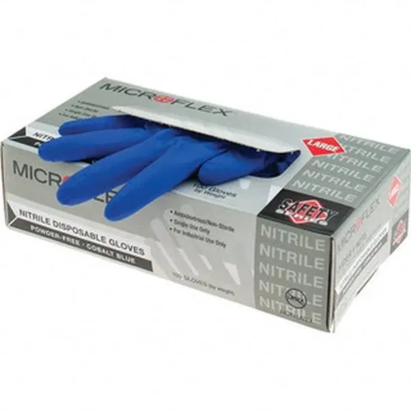 Microflex N273 Disposable Nitrile Cleaning Gloves - Microflex Hand, Beaded Cuff, FDA Approved, Non-Slip Textured Grip, 100-Count (100 gloves), EN 4202003+A12009 Standards, for Home Care Supplies, Large