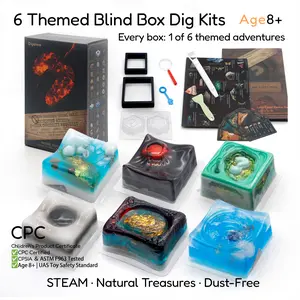 Digalore NaturoQuest Soap Dig Slow-Box (Blind Box - Random 1 of 6)- Dust-Free STEM Excavation Kit & DIY Soap Reuse for Kids Birthday Gifts