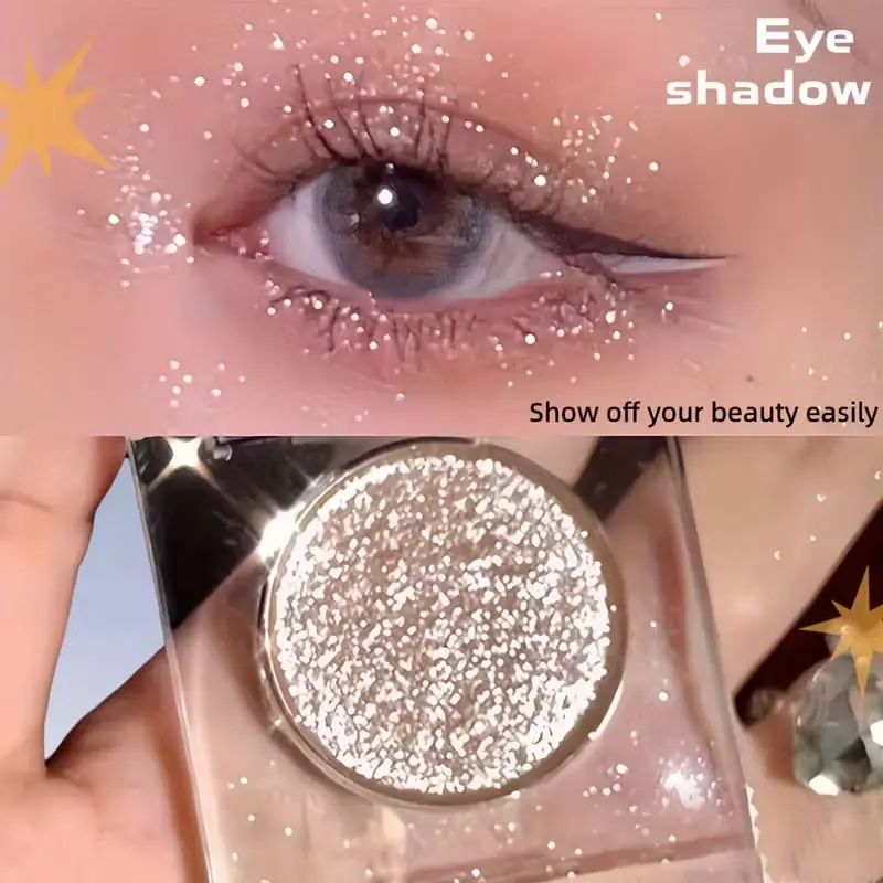 FAICCIA Multi-purpose Pearlescent Mono Eyeshadow Palette, Eyeshadow Makeup, Glitter, Sparkly Shimmer Eyeshadow, 2 colors, shimmering and brightening, long-lasting color, suitable for face, body, stage performances, parties and dates