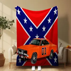Soft Comfortable Funny Throw Blanket Car Pattern Blanket,1 Count Cozy Throw,Air-conditioned Room,Warm Nap For Home Office Travel Camping