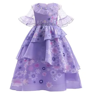 Girls Elsa Anna Dress Children Princess Carnival Dress Kids Jasmine Rapunzel Pageant Flower Disguise Birthday Cosplay Costume
