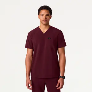 Holmes UltraLITE Men's 1-Pocket Classic Fit V-Neck Scrub Top, Anti-Wrinkle Plain Fabric, Machine Washable Menswear Medical Workwear Uniform