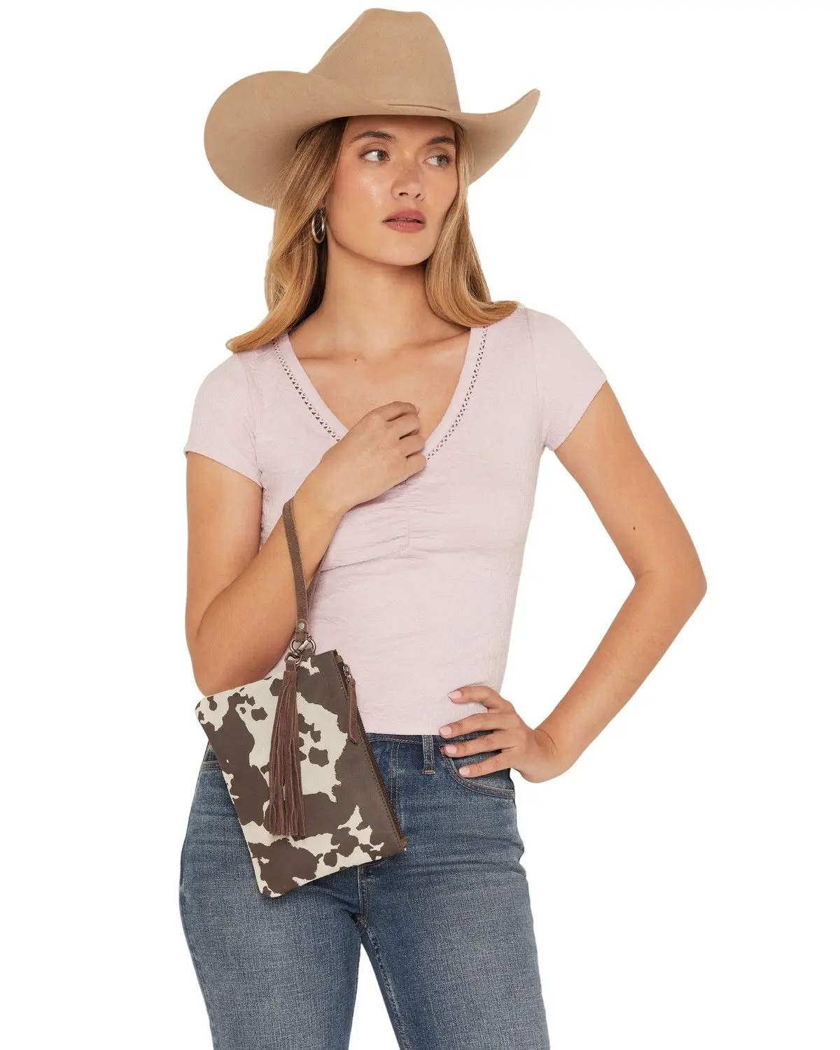 Shyanne Women's Women'S Cow Print Suede Wristlet Pouch - Safa26hb3-Bn