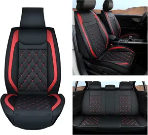 Nilight 5 Car Seat Covers Waterproof Faux Leather Cushions Anti-Slip Universal Fit for 5 Passenger Cars Hyundai Kia Civic Corolla Honda Accord Camry CR-V Fusion SUV Truck, Black+Red Interior Design Automotive  dealsforyoudays, Car Seat Protectors, Leather