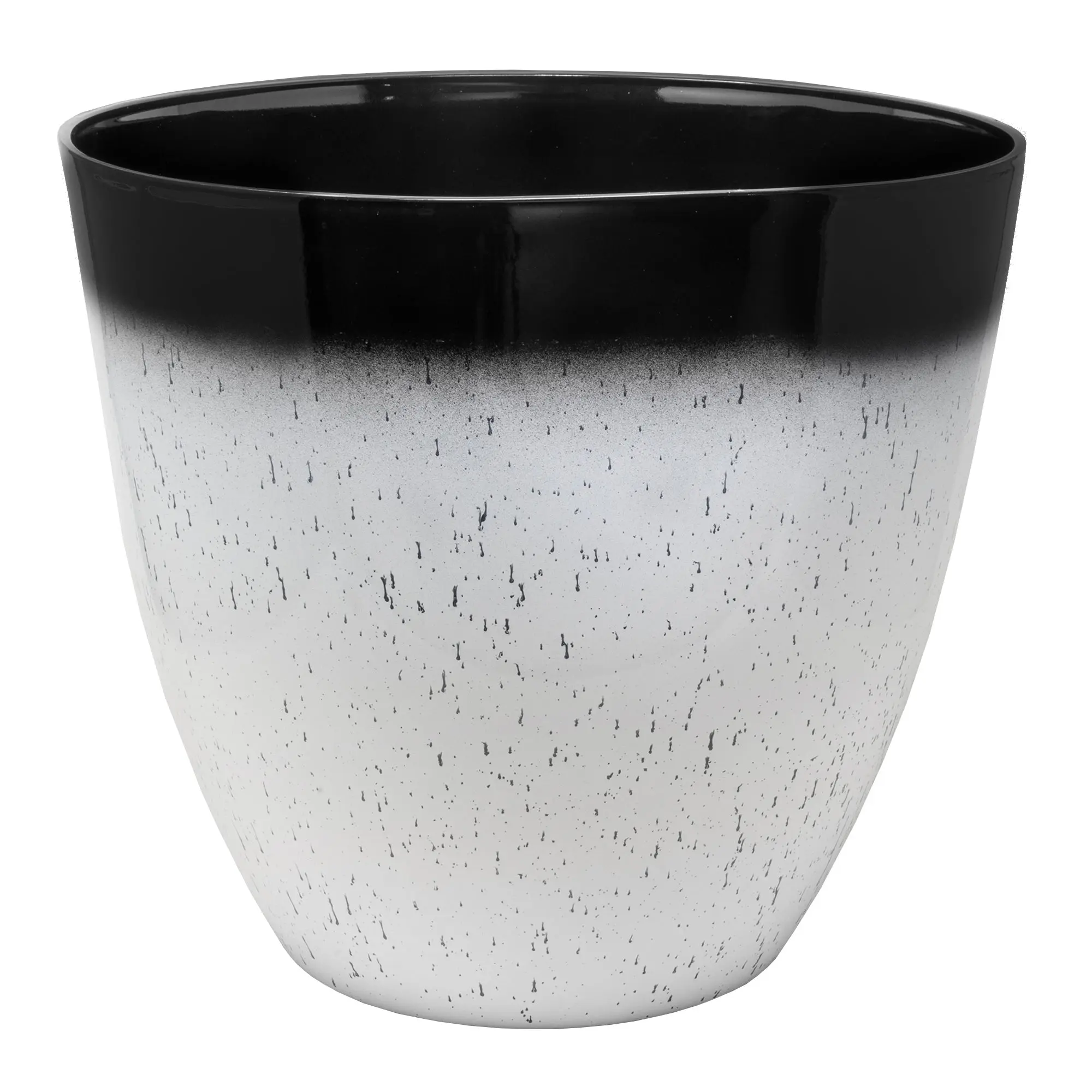 Garden Elements Silhouette Round Two-Toned, Speckled Garden Planter, 15in