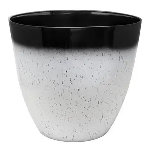 Garden Elements Silhouette Round Two-Toned, Speckled Garden Planter, 15in