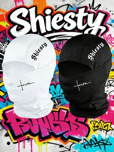 2pcs/1pc Unisex Cross and Letter Printing Balaclava Face Mask Neck Gaiter Headwear Breathable Ski Mask for Men Women Outdoor Sports Hiking Fishing Commuting Suitable for Daily Wear