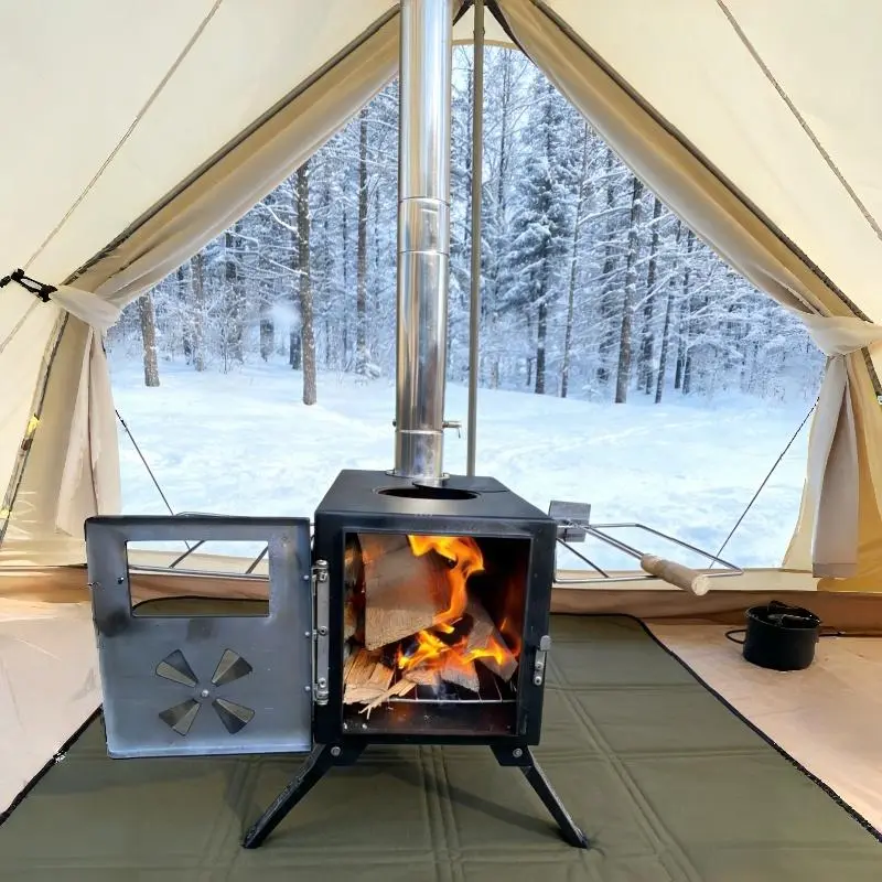 Wood Burning Stoves, Patio Stoves, Tent Stoves, Portable Camping Stoves With Chimney Pipe, Front Window, Side Racks, Patio Wood Burning Stoves For Outdoor Camping, Picnics, Truck Trips And Logging Cabins.