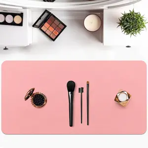 Makeup Mat for Vanity - Waterproof | Oil-Proof | Dust-Resistant | Soft and Comfortable Desk Protection, Ideal for Makeup Tables and Workbenches (15.7"X23.6", Pink)