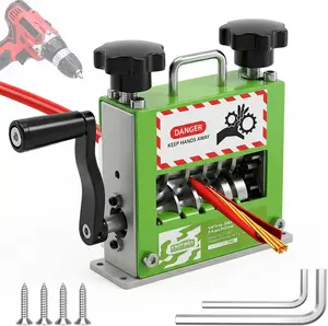 EasyWox Manual Wire Stripping Machine, Drill Powered Hand Crank Wire Stripper Tool with 6 Channels 5 Blades, Fits 0.06"–0.67" Wires, Scrap Wire Stripping Machine for Scrap Copper Recycling