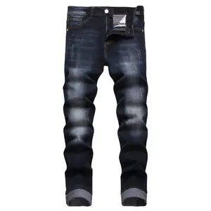 JUNBAOSS Mens Slim Fit Stretch Jeans Ripped Skinny Jeans for Men, Distressed Straight Leg Casual Fashion Comfort Flex Waist Denim Pants, Menswear Classic Street Style Cotton Fabric Jean Natural Hipster Personalized Stylish Jeans with Pockets
