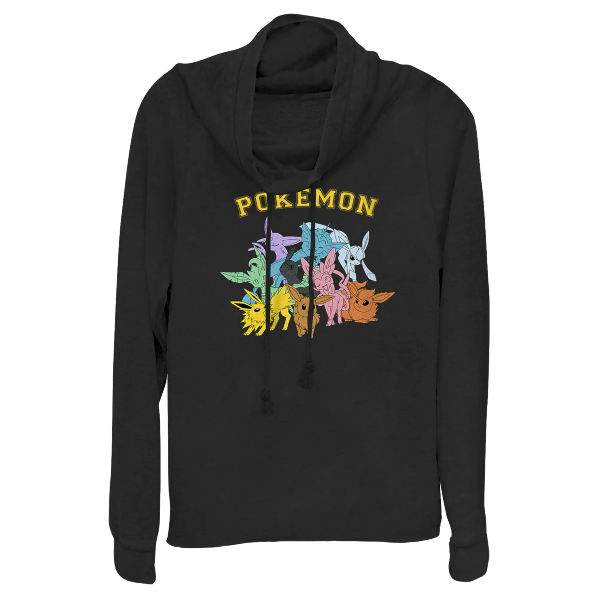 Juniors Womens Pokemon Eeveelutions Cowl Neck Sweatshirt
