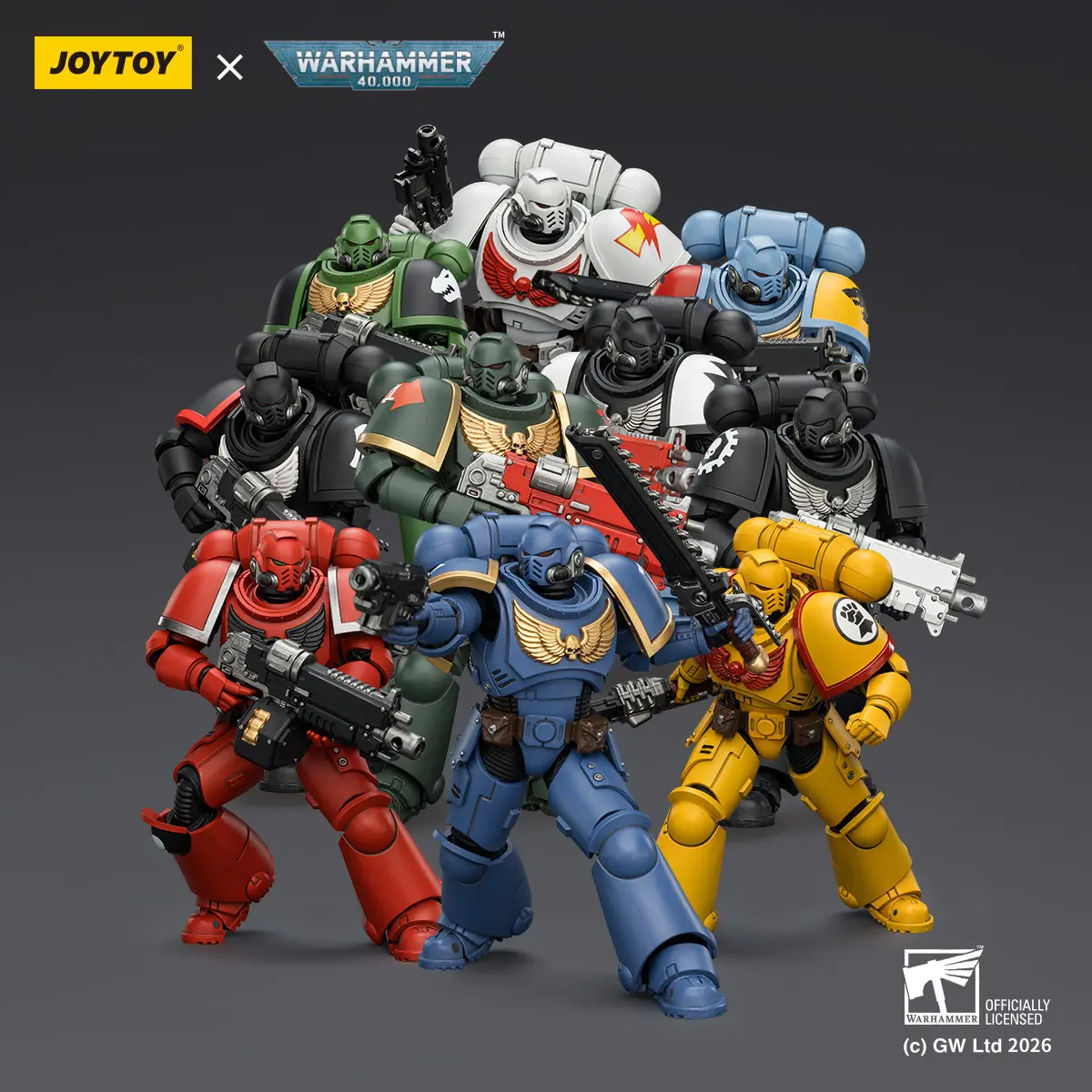 JOYTOY Warhammer 40k  1/18  Action Figure Intercessor with Bolt Rifle, Bolt Pistol and Chainsword 8PCS