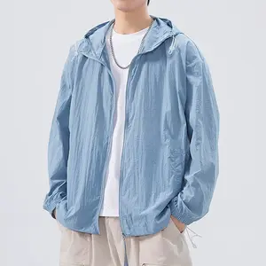 Outdoor ice silk lightweight sun-protective clothing for men 2026 summer UPF50 UV protection breathable sun-protective jacket