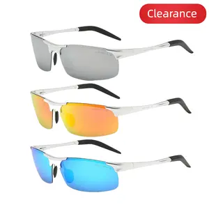 Paleshy 3 Pairs Polarized Sports Sunglasses for Men Half Frame Goggles Glasses UV400 Protection Al-Mg Metal Alloy Frame for Running Fishing Outdoor summerwins