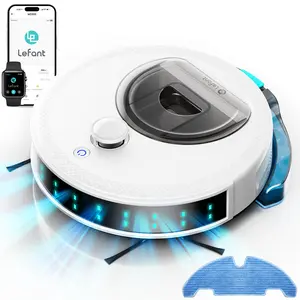 Lefant M330S LiDAR Navigation Robot Vacuum and Mop, 450ml Visible Dustbin, 190° PSD Obstacle Avoidance, Multi-Level Mapping, Robot Vacuum Cleaner for Hardwood Carpets Pet Hair