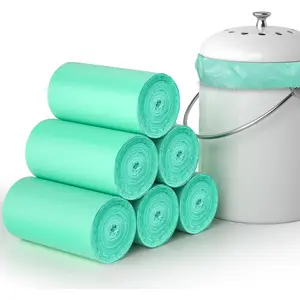 Compostable Trash Bags 1.2 Gallon 150 Packs, Small Compost Bags,Biodegradable Trash Bags Green Are Suitable For 1-2 Gallon And 4-8 Liter Small Trash bags can liner