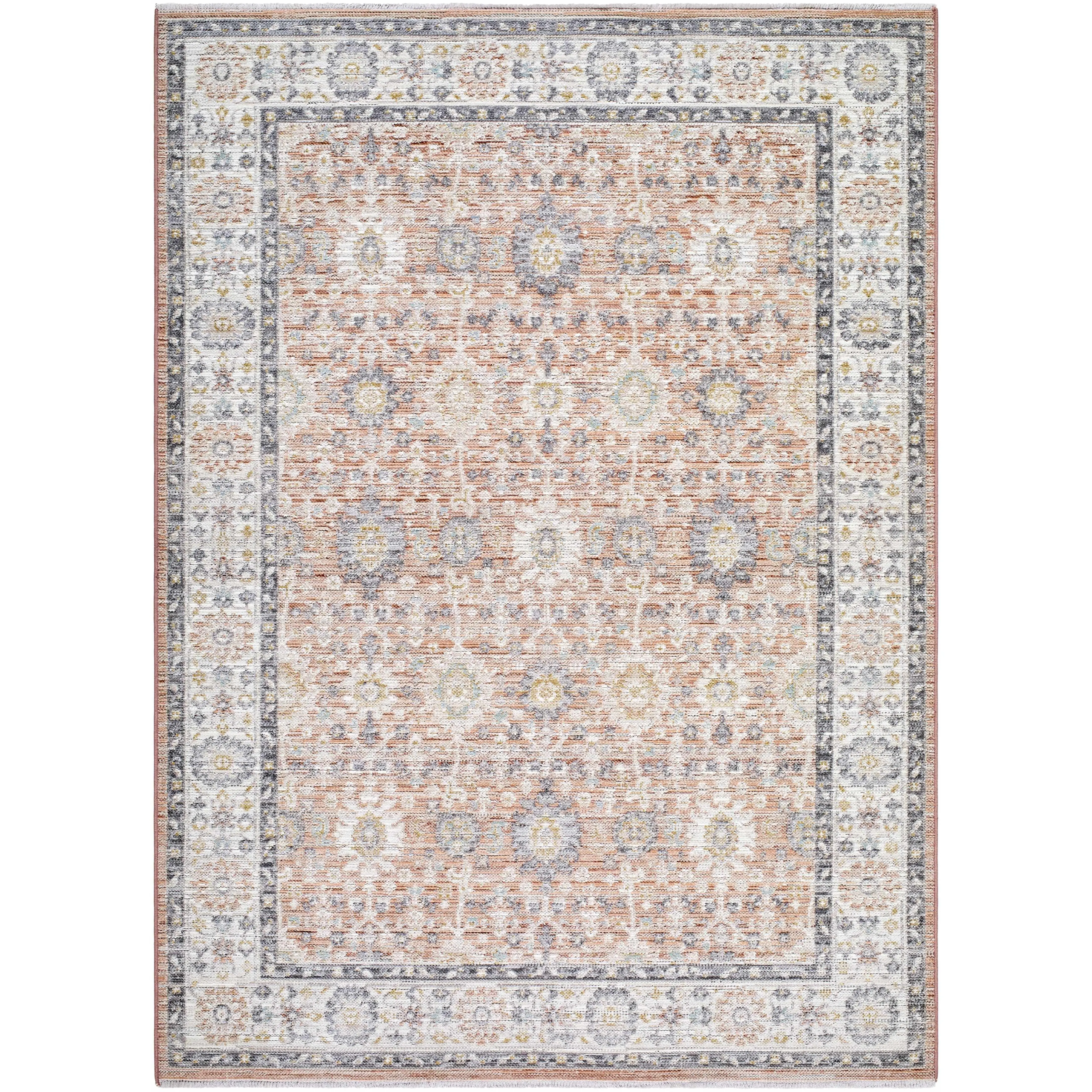Adilet Dark Pink Washable Area Rug