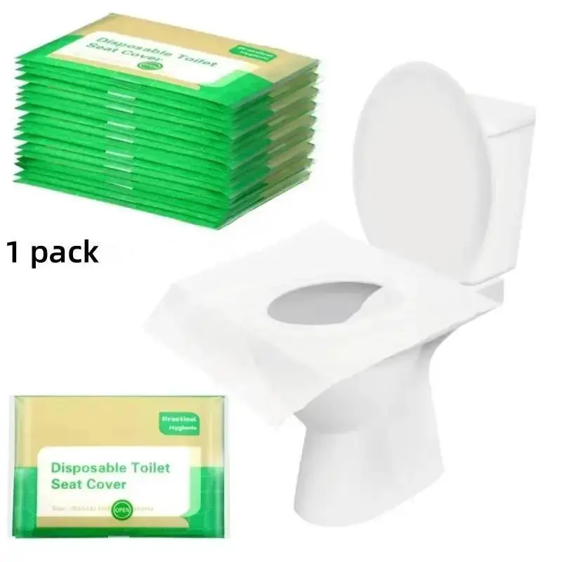 Disposable Toilet Seat Cover, 10pcs/pack Portable Travel Toilet Seat Cover for Adults & Kids, Disposable Toilet Seat Pad for Home Outdoor Travel Use, Bathroom Supplies,  Household Items