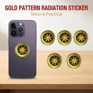 EMF Protection Stickers - Quantum Shield for Phone,Airpods, Fridge, and Laptop - 96.43% Less MobileRadiation Electronic Accessories EMFProtectionStickersGold for Devices Smartphone Cellphone
